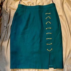 Vibrant Blue/Green Pencil Skirt
